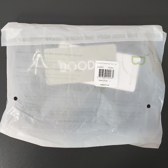 NWT BOODY EcoWear Motivate Full Length High Waist Tights - Dark Olive - Large - Picture 8 of 8